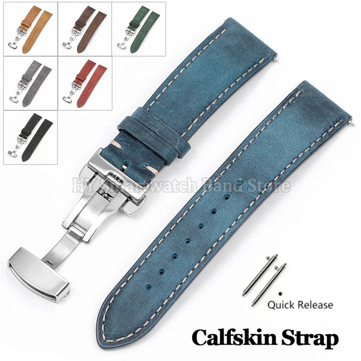Leather watch strap 20mm 22mm 24mm