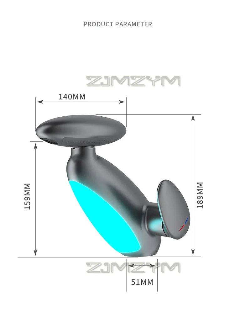 LED bathroom faucet dimensions: 189mm height, 140mm width. Compact and stylish design for modern sinks.
