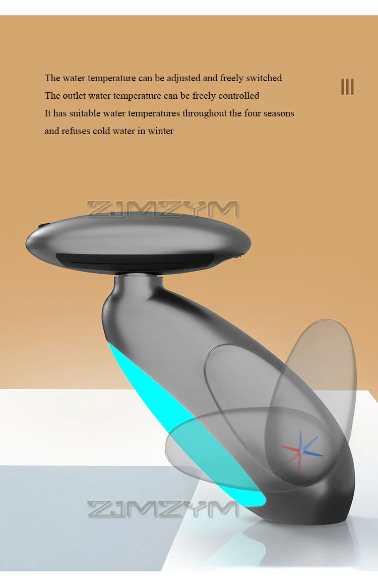 LED bathroom faucet with adjustable temperature control and ergonomic handle. Suitable for all-season use.