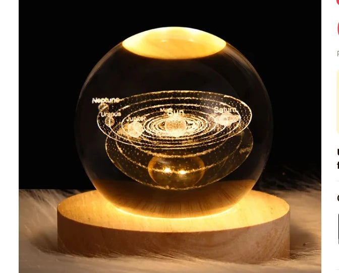 Table Lamp 3D Moon Planet Galaxy