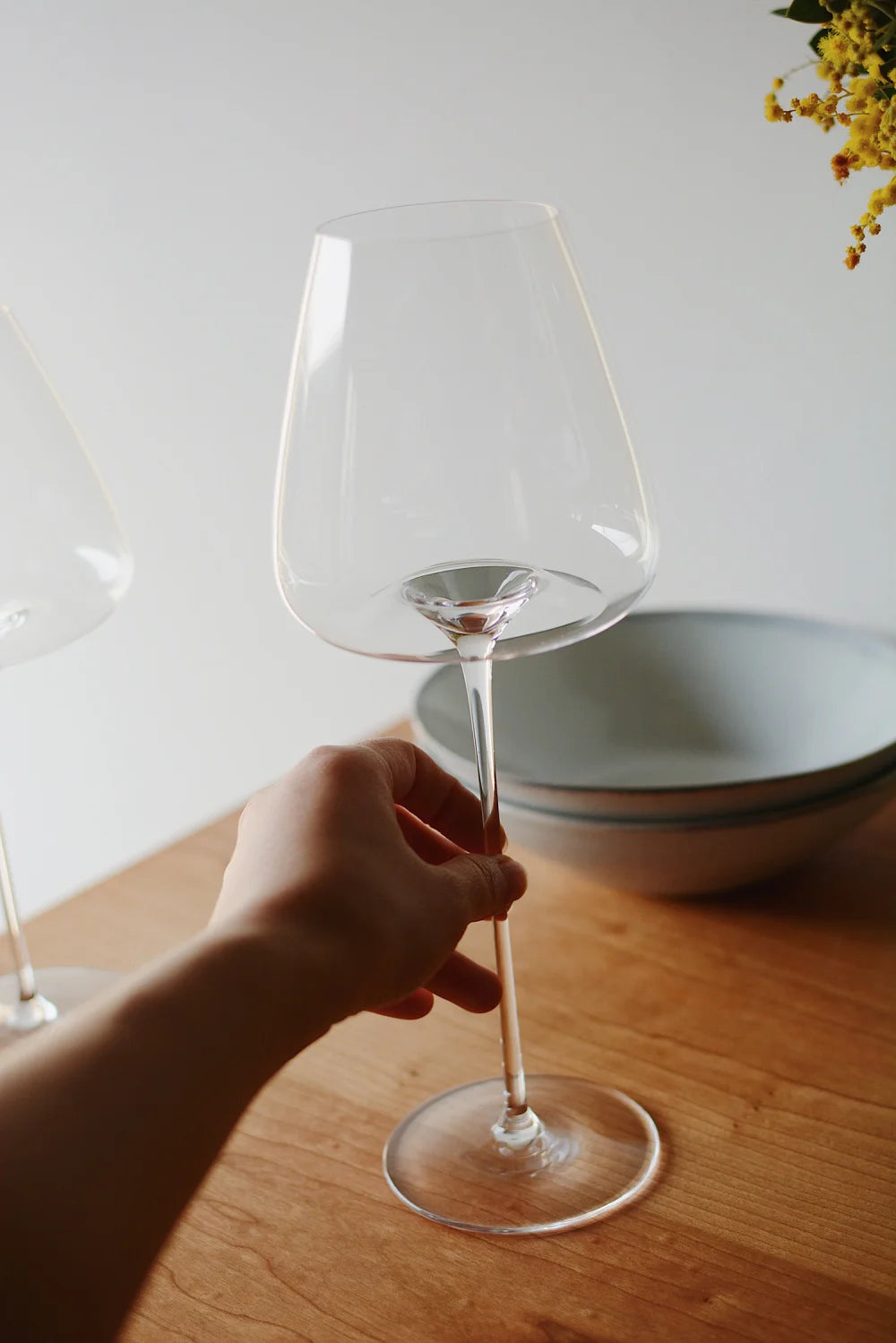 Elegant set of dishwasher-safe wine and champagne glasses