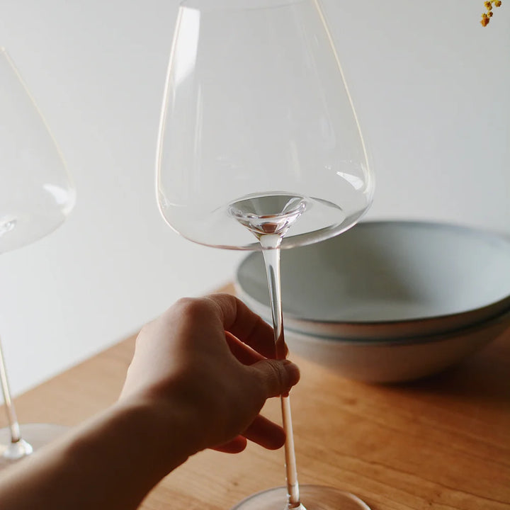 Set of fine wine and champagne glasses