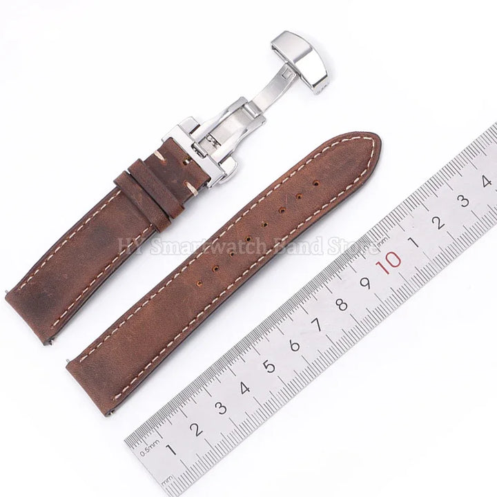 Leather watch strap 20mm 22mm 24mm