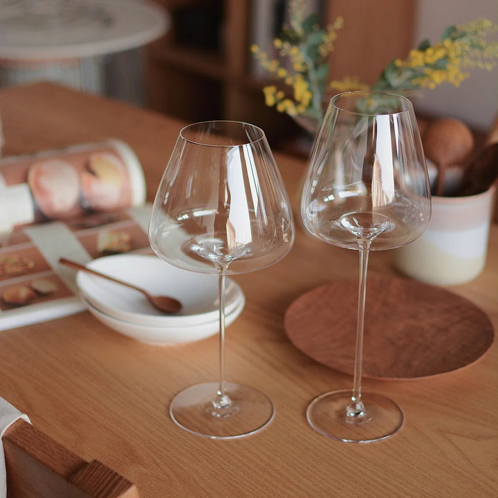 Set of fine wine and champagne glasses