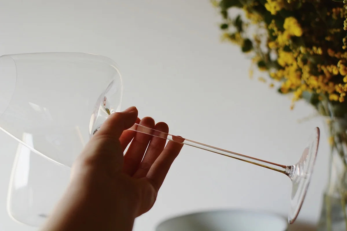 Beautiful crystal glassware for sparkling wine and champagne