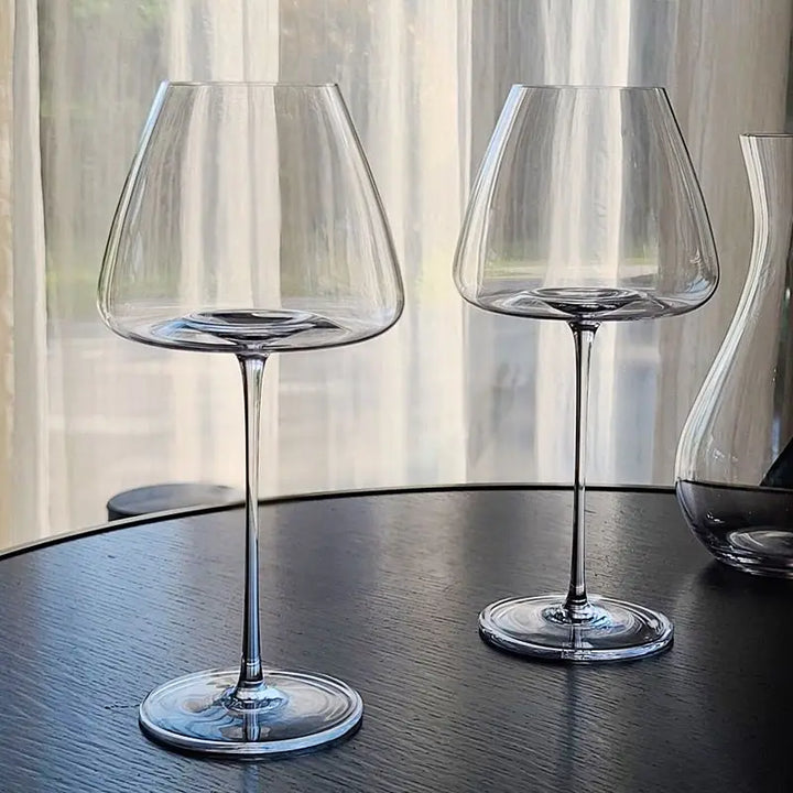 Set of fine wine and champagne glasses