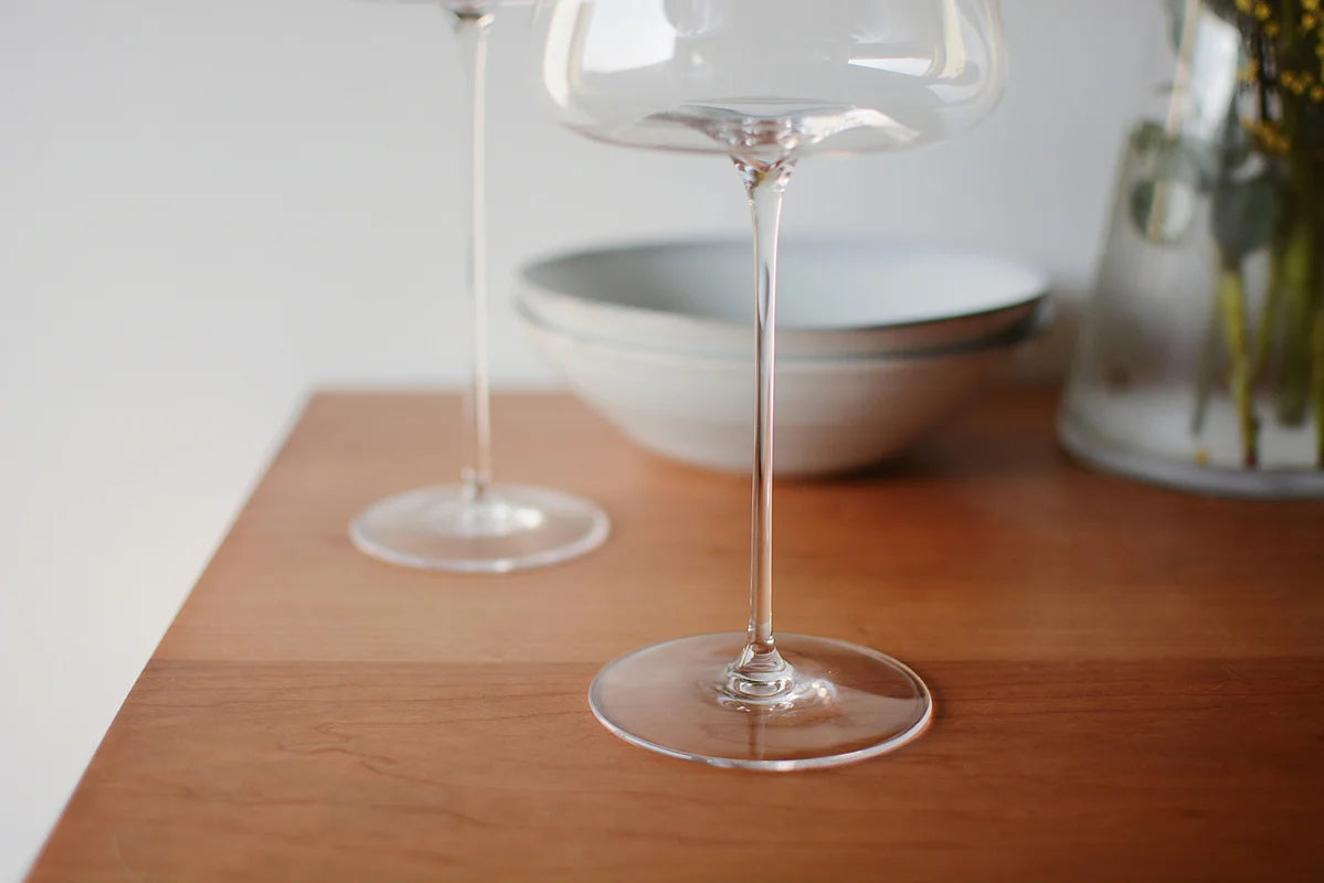 Elegant glassware set for serving wine and champagne