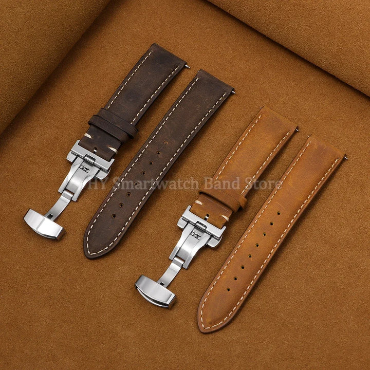 Leather watch strap 20mm 22mm 24mm
