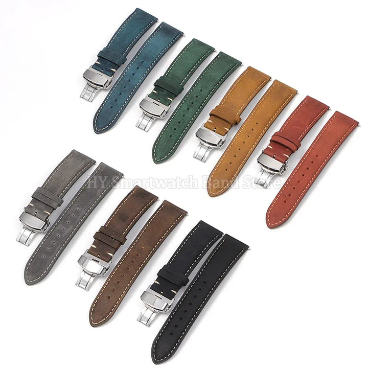 Leather watch strap 20mm 22mm 24mm