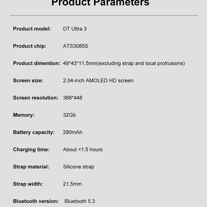 DT Ultra 3 Pro Smart Watch